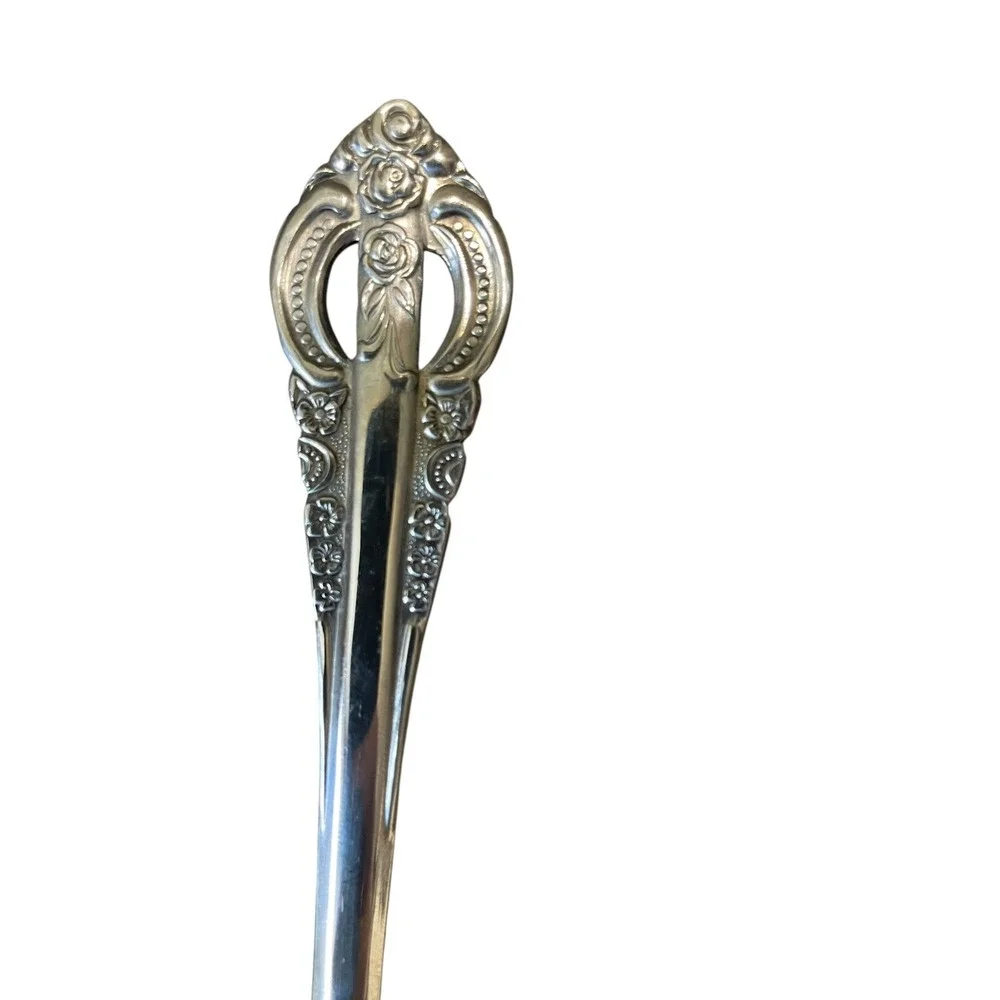 NATIONAL STAINLESS Japan flatware LOT 7 fork spoon knife Handle‎ Detail Floral